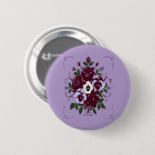 Badge - Bouquet de Violettes Ronde Button 5,7 Cm (Voorkant /achterkant)