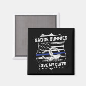 Badge Bunnies Love My Cuffs Funny Lice Humor  Magneet (Voorkant / Achterkant)