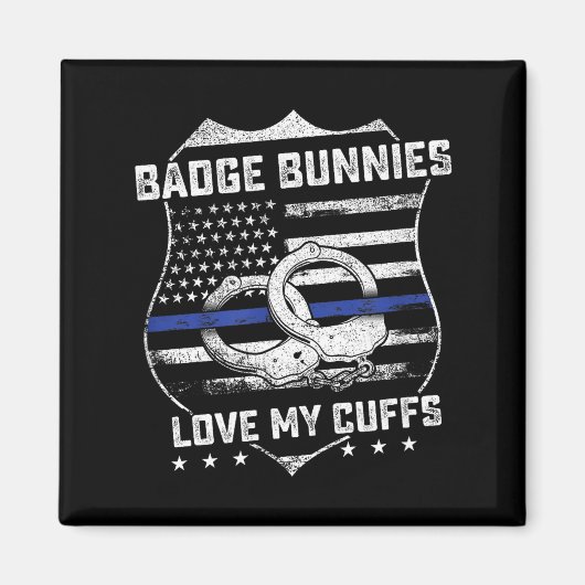 Badge Bunnies Love My Cuffs Funny Lice Humor  Magneet (Voorkant)