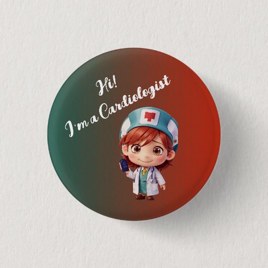 Badge Button Schattige cardioloog (Voorkant)