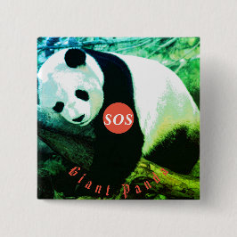 badge carré Panda - grand Vierkante Button 5,1 Cm