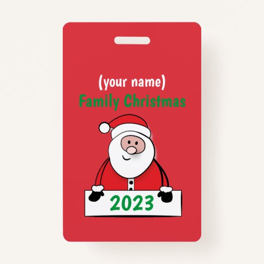 Badge - Custom Family Christmas (naam toevoegen) (Voorkant)