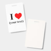 Badge - Custom I hart (jouw tekst) - (Voor- en achterkant)