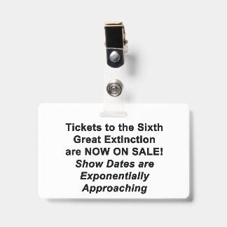 BADGE De Zesde Grote Uitsterving