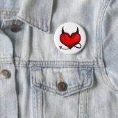 Badge devil heart ronde button 5,7 cm (In situ)