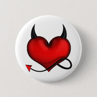 Badge devil heart ronde button 5,7 cm