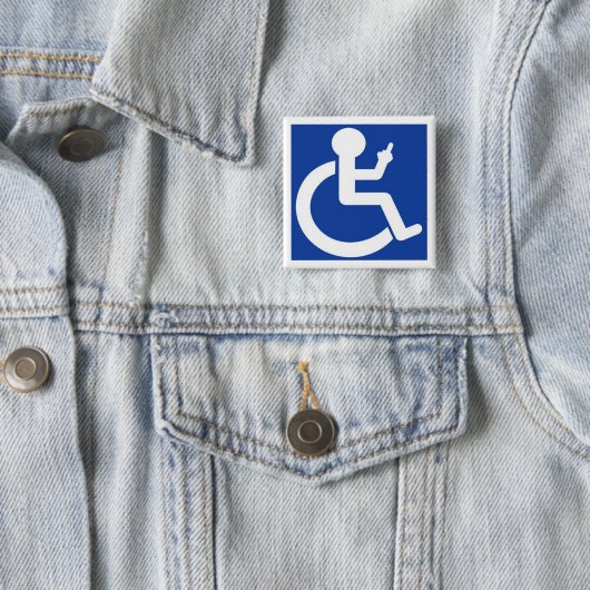 Badge - Funny Wheelstoel Disable Badge Vierkante Button 5,1 Cm (In situ)