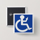 Badge - Funny Wheelstoel Disable Badge Vierkante Button 5,1 Cm (Voorkant /achterkant)