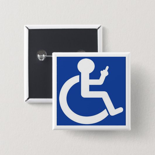 Badge - Funny Wheelstoel Disable Badge Vierkante Button 5,1 Cm (Voorkant /achterkant)