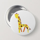 Badge - Girafe stylisée Ronde Button 7,6 Cm (Voorkant /achterkant)