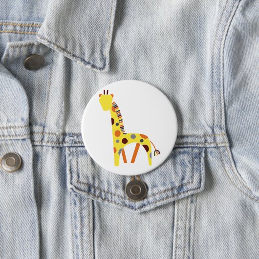 Badge - Girafe stylisée Ronde Button 7,6 Cm (In situ)