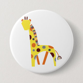 Badge - Girafe stylisée Ronde Button 7,6 Cm