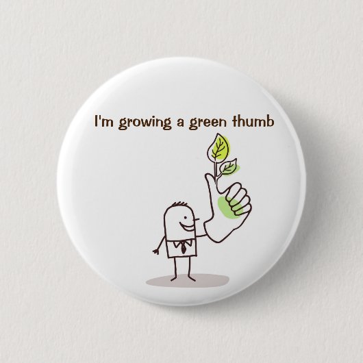 Badge - Groen een groene duim Ronde Button 5,7 Cm (Voorkant)