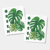 Badge Groene Monstera Bladeren (Voor- en achterkant)