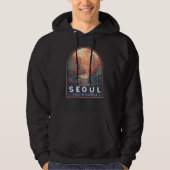 badge in Seoul South Korea Illustration Art Hoodie (Voorkant)