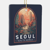  badge in Seoul South Korea Illustration Art Keramisch Ornament (Rechts)