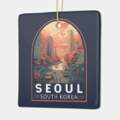  badge in Seoul South Korea Illustration Art Keramisch Ornament (Links)