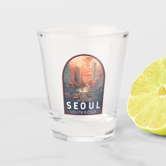  badge in Seoul South Korea Illustration Art Shot Glas (Voorkant)