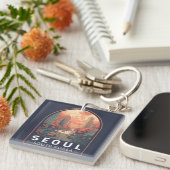  badge in Seoul South Korea Illustration Art Sleutelhanger (Voorkant Rechts)