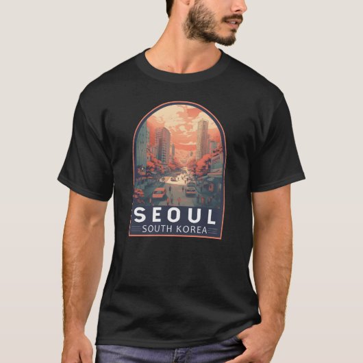  badge in Seoul South Korea Illustration Art T-shirt (Voorkant)