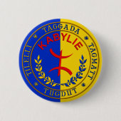 Badge Kabylie Libre & Laïc. Ronde Button 5,7 Cm (Voorkant)