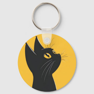 Badge keychain cat