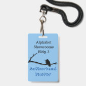 Badge - Kolibrie op tak (Voorzijde met lanyard)