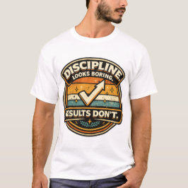 Badge Kunst voor Consistentie Motivatie T-shirt