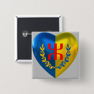 Badge like free Kabylia Vierkante Button 5,1 Cm