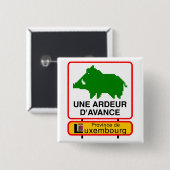 Badge - Luxembourg ÉÉN ARDEUR D'AVANCE Vierkante Button 5,1 Cm (Voorkant /achterkant)