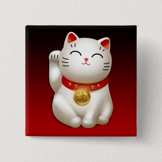 Badge Manekineko Vierkante Button 5,1 Cm (Voorkant)