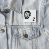 Badge Matoub Lounès Vierkante Button 5,1 Cm (In situ)