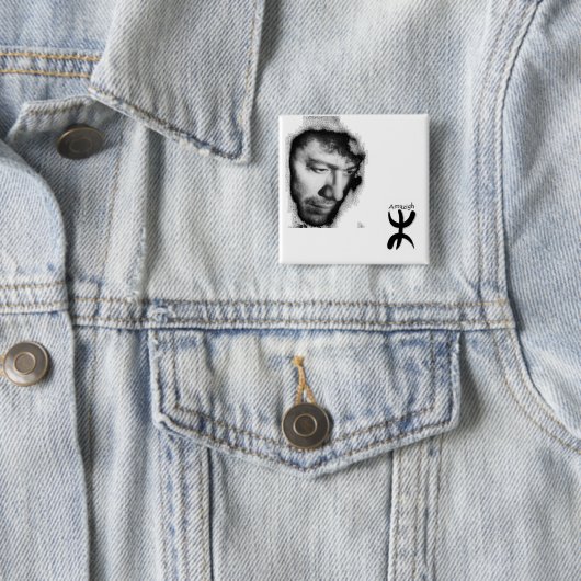 Badge Matoub Lounès Vierkante Button 5,1 Cm (In situ)