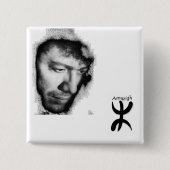 Badge Matoub Lounès Vierkante Button 5,1 Cm (Voorkant)