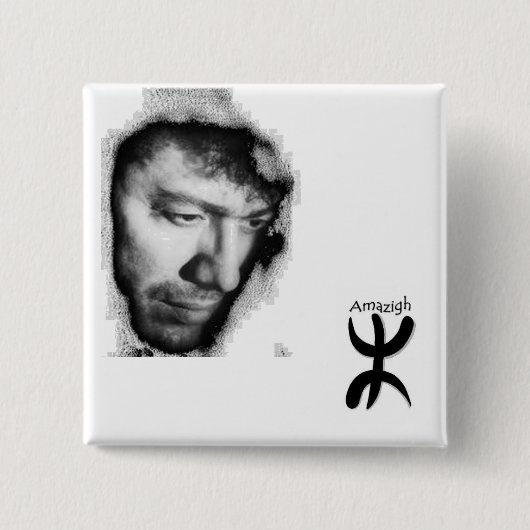 Badge Matoub Lounès Vierkante Button 5,1 Cm (Voorkant)