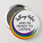 BADGE Mental Health Awareness | Talkhulp Ronde Button 4,0 Cm (Voorkant /achterkant)