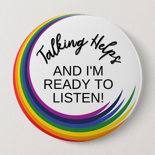 BADGE Mental Health Awareness | Talkhulp Ronde Button 4,0 Cm (Voorkant)