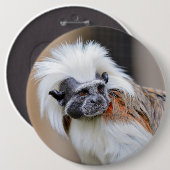 Badge met katoentop Tamarin-aap Ronde Button 6,0 Cm (Voorkant /achterkant)