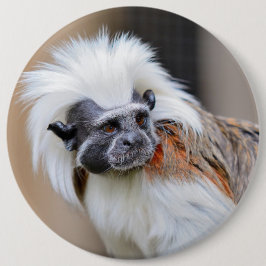 Badge met katoentop Tamarin-aap Ronde Button 6,0 Cm