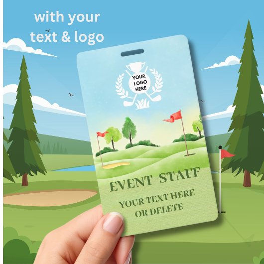 badge met logo golf-thema