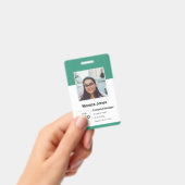 Badge met QR-code en foto van werknemer (Handheld)