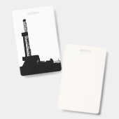 Badge met silhouet van boortoren (verticaal) (Voor- en achterkant)