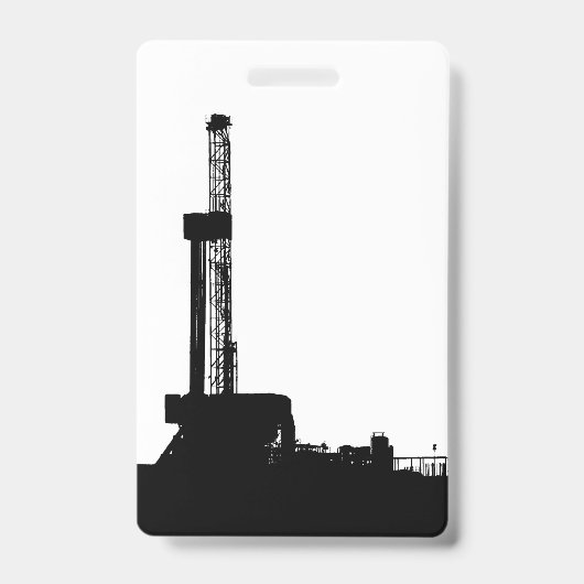 Badge met silhouet van boortoren (verticaal) (Voorzijde)