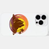 Badge met tropische vulkaan landschap en palmbomen Case-Mate iPhone case (Achterkant (horizontaal))