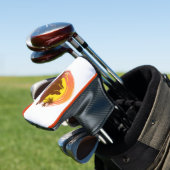 Badge met tropische vulkaan landschap en palmbomen golfheadcover (Insitu)