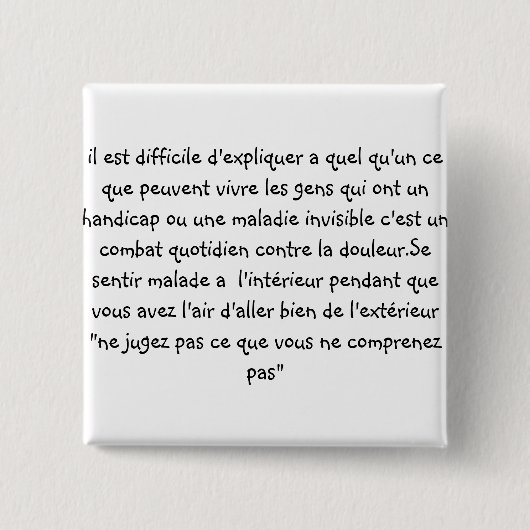 badge " ne jugez pas " vierkante button 5,1 cm (Voorkant)