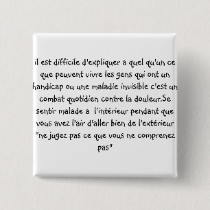 badge " ne jugez pas " vierkante button 5,1 cm