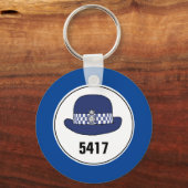 Badge-nummer. WPC van de politie. sleutelhanger (Achterkant)