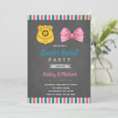 Badge of boog geslacht onthullen feestuitnodiging kaart (Staand voorkant)