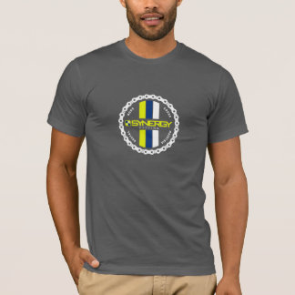 Badge op grijs medium t-shirt